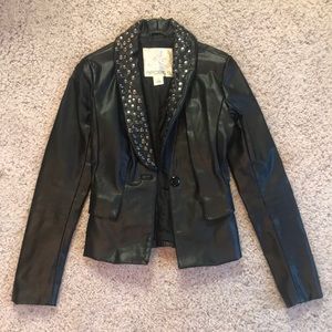 Leather Black Studded Jacket
